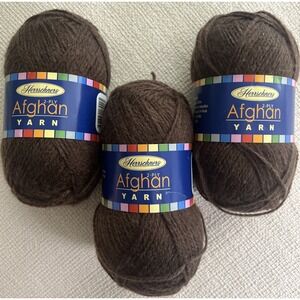 3 SKEINS Herrschners CHOCOLATE #0024 Afghan 2 PLY Yarn  100% Acrylic 220 Yards
